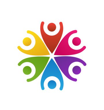 Logo mutlu insanlar ekip çalışması