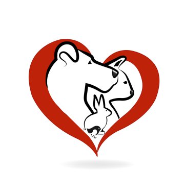 Kedi köpek tavşan kuş logosu