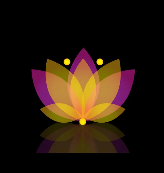 Logo złoty kwiat lotosu — Wektor stockowy