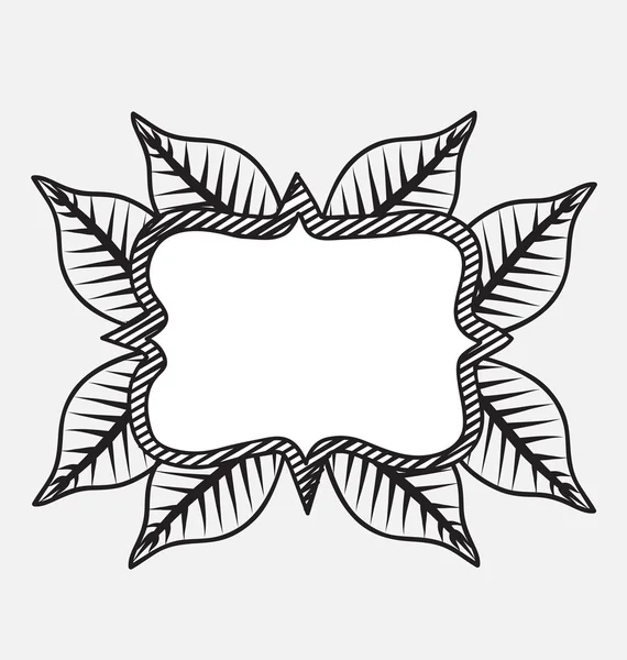 フレームの葉の装飾 — ストックベクタ