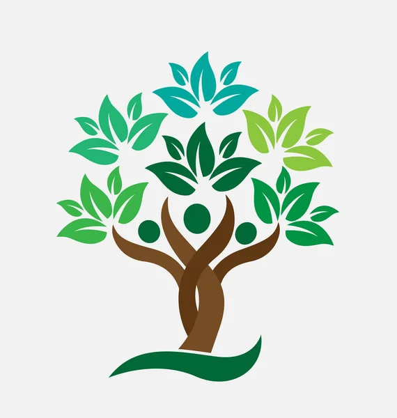 Tree personer logotyp — Stock vektor