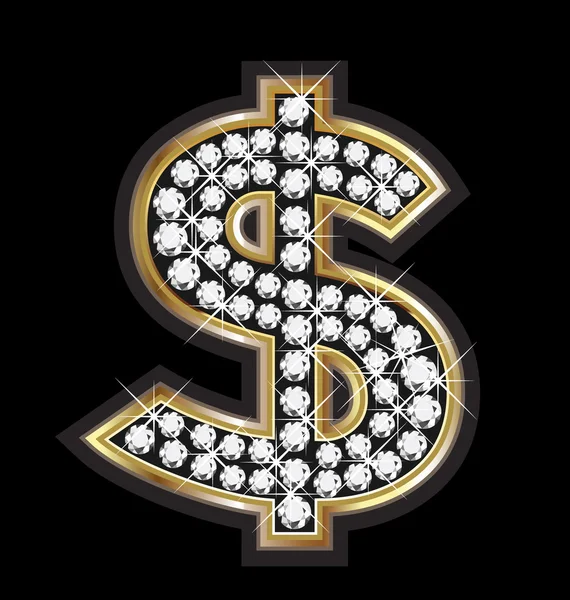 Logo bling dólar — Vector de stock