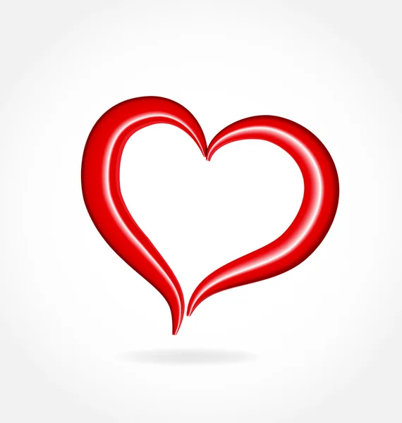 Kalp sevgi parlak parlayan resim — Stok Vektör