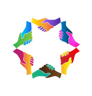 Logo karşılıklı iş ekip çalışması 