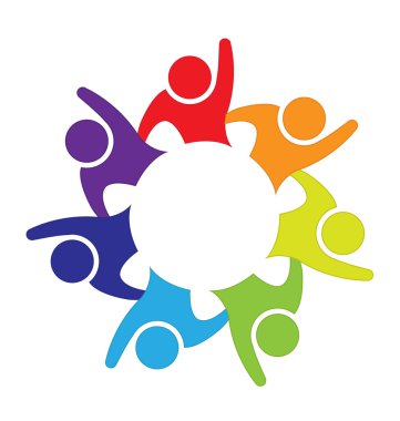 Logo mutlu takım çalışması iş adamları