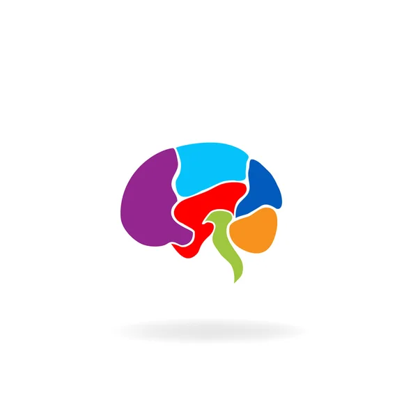 Logo du cerveau aux couleurs vives — Image vectorielle