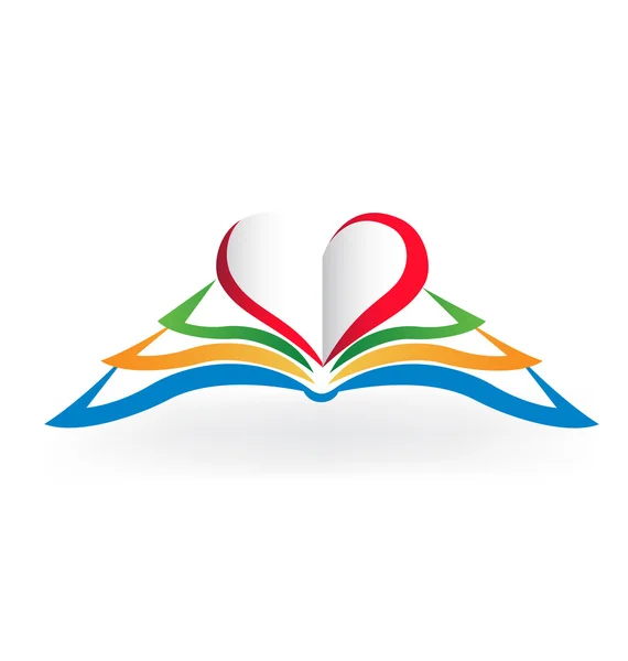 本を心愛図形ロゴ — ストックベクタ
