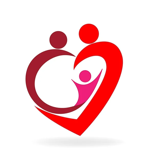 Familie liefde hart logo — Stockvector