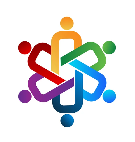 Logotyp unity lagarbete personer — Stock vektor