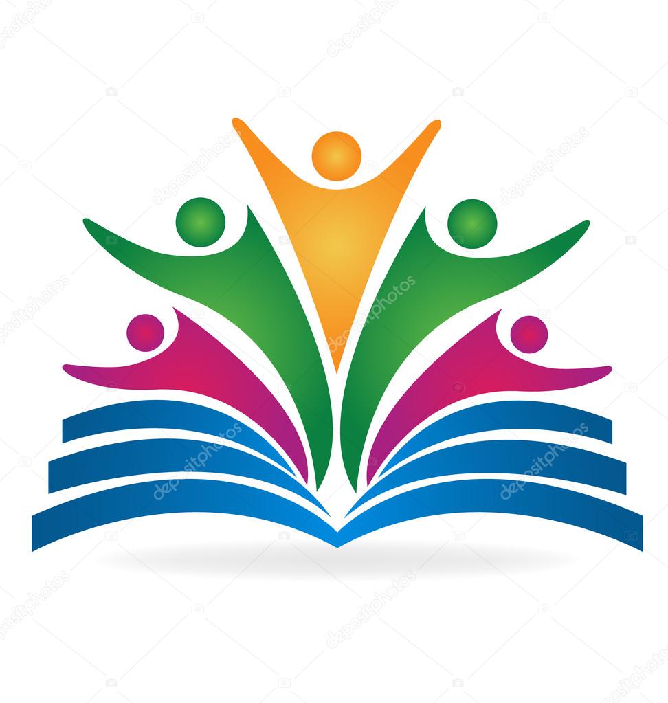 Book teamwork education logo vector image
