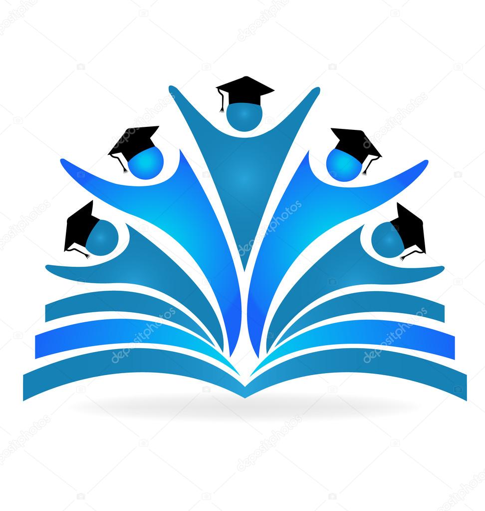 Book and graduates education logo imagen vector