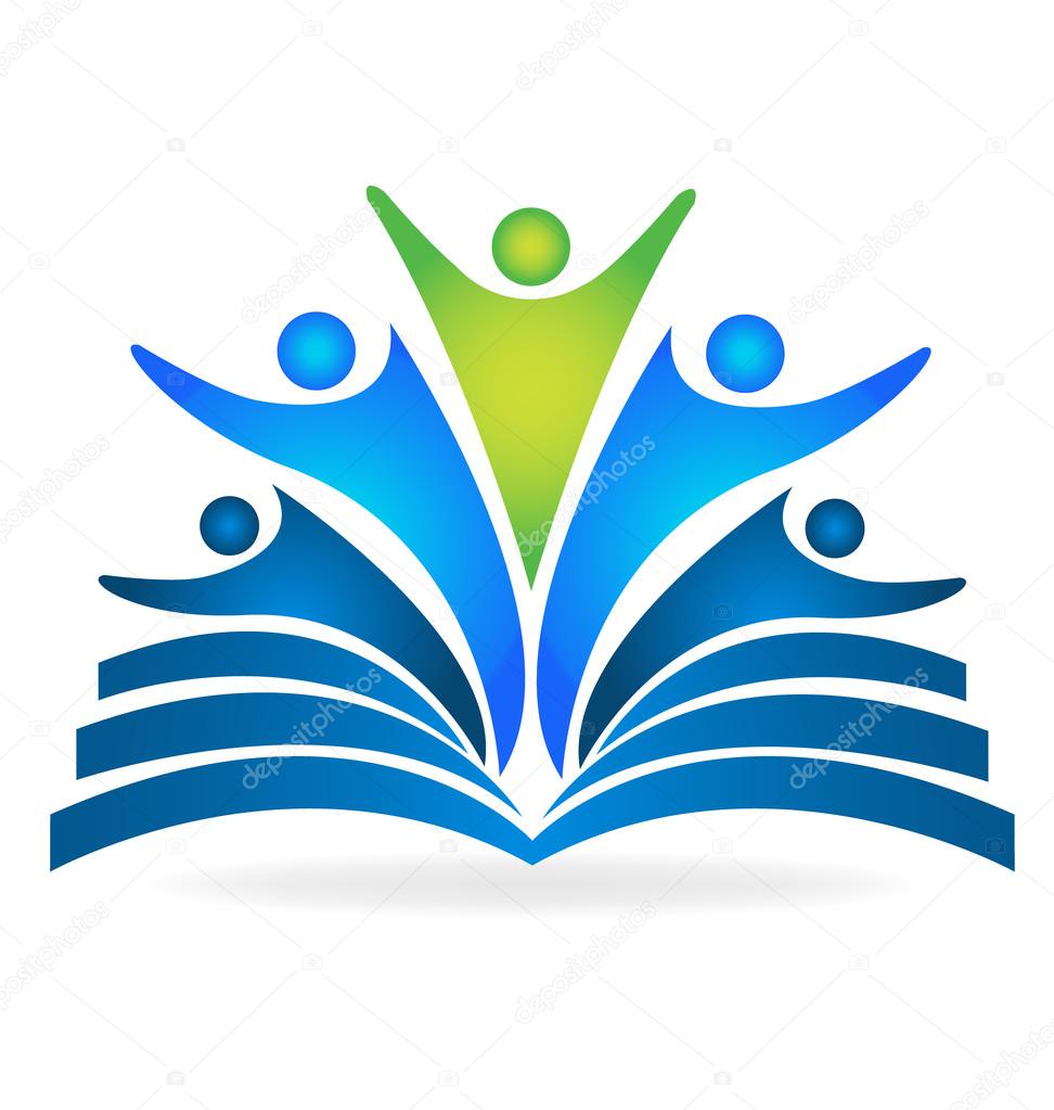 Book teamwork education logo vector image