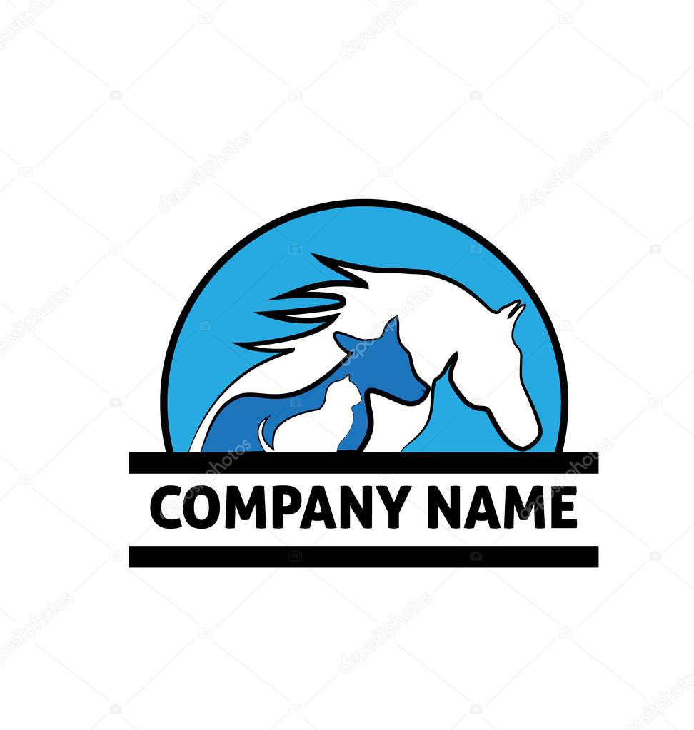 Horse, cat and dog logo design vector icon