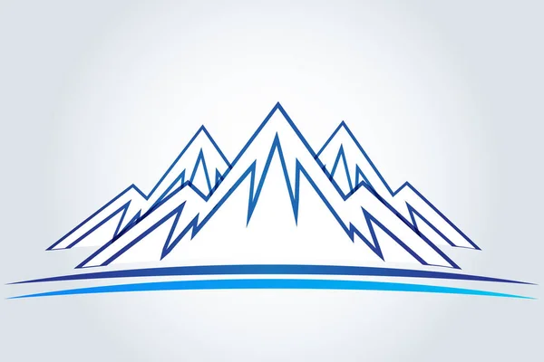 Logo Montanhas Ícone Logótipo Vetor Identidade Negócio Cartão Gráfico Design — Vetor de Stock