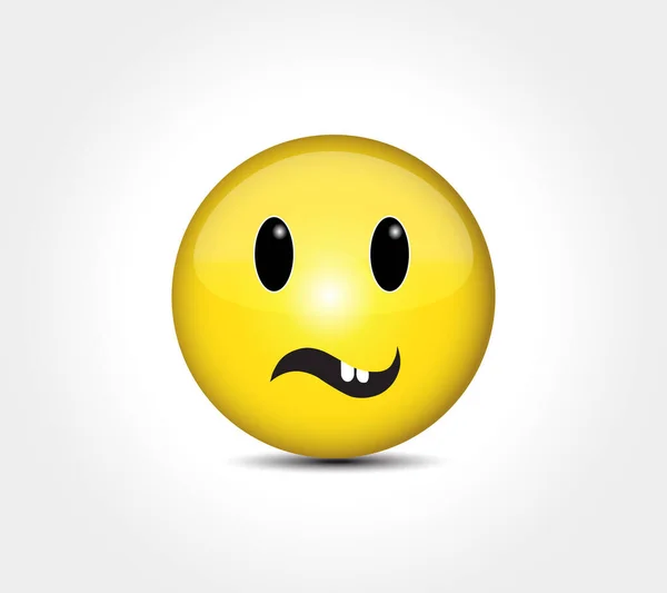 Gelukkig Gezicht Lachende Emoticon Karakter Knop Badge Concept Icoon Vector — Stockvector