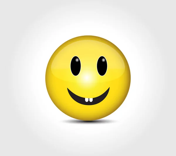 Cara Feliz Emoticono Sonriente Carácter Insignia Concepto Icono Vector Imagen — Archivo Imágenes Vectoriales