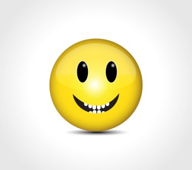 Gülen yüz simgesi karakter rozet konsepti ikon vektör resim tasarımı