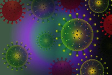 COVID-19 Corona virüs dünya haritası arkaplan resimleme şablonu