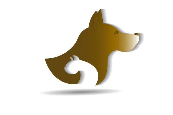 Logo Pies Kot Razem Sylwetki Karta Weterynaryjny Biznes Ikona Wektor — Wektor stockowy