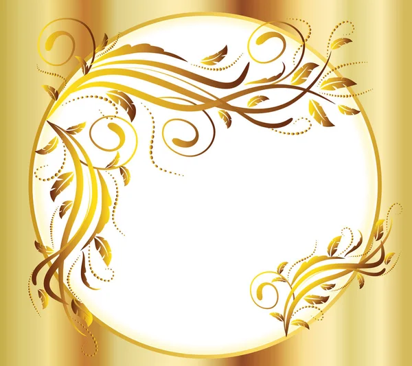 Klasik Altın Rengi Çiçekli Çerçeve Sınır Dekoratif Unsurlar Vektör Resim — Stok Vektör