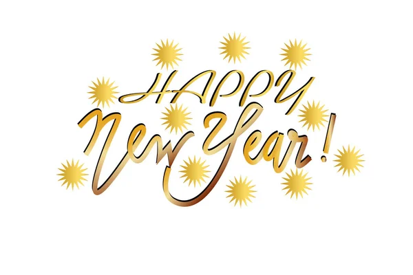 Happy New Year Gold Text Words Background Vector — Stock Vector