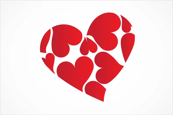 Logo Beau Coeur Amour Pour Saint Valentin Icône Vecteur Image — Image vectorielle