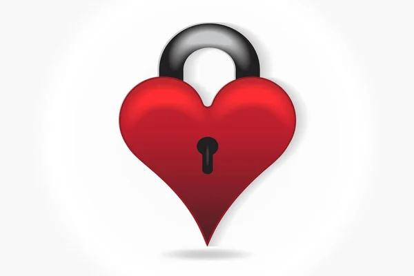 Logo Love Heart Key Locker Valentines Day Icon Vector Web - Stok Vektor