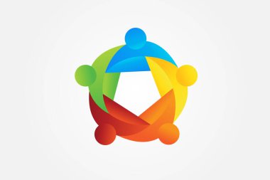 Logo takım çalışması ortakları hayır kurumları kalp şeklindeki simge logotini severler web site tasarımı