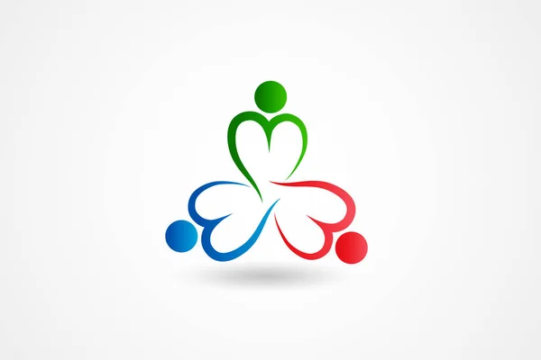 Λογότυπο Ομαδικότητα Συνεργάτες Φιλανθρωπία Άνθρωποι Αγαπούν Καρδιά Σχήμα Πολύχρωμο Εικονίδιο — Διανυσματικό Αρχείο