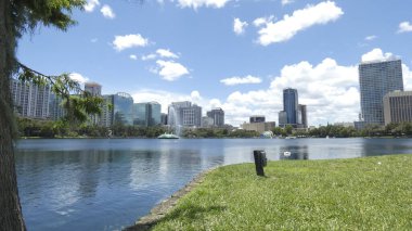 Orlando Kasabası Orlando Resim Arkaplan Şablonunda Güzel Eola Gölü Parkı