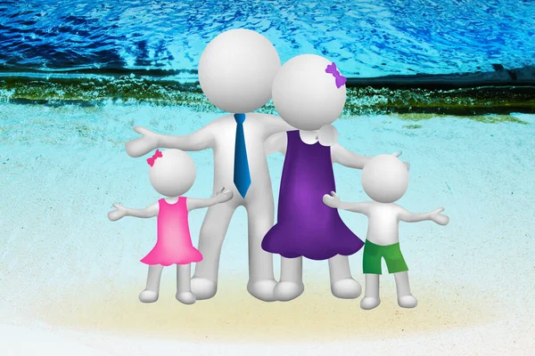 Logo family 3D unity people beach background picture image