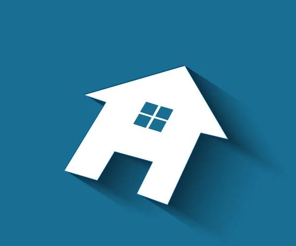 Logo Onroerend Goed Huis Appartement Icoon Een Blauwe Achtergrond Vector — Stockvector