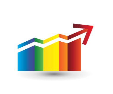 İş grafiği istatistik büyüme satış simgesi logo vektör resmi