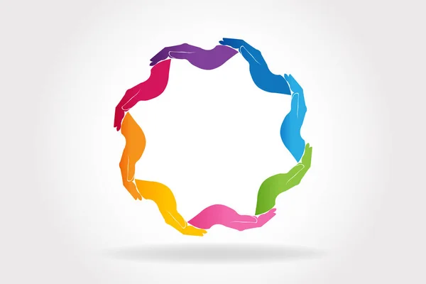 Logo Tangan Bekerja Ikon Konsep Membantu Dan Amal Bagi Orang - Stok Vektor