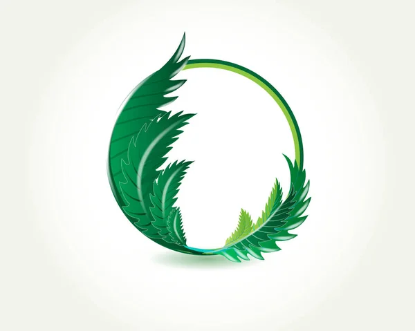 Cannabis Leaf Circle Shape Logo Vector Image Graphic Design — Stock Vector