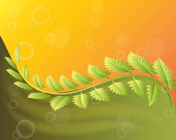 Ecology Leaf Sunny Bubbles Banner Wavy Background Logo Vector Image — Stock Vector