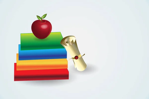 Book People Apple Fruit Copy Space Education Icon Vector Symbol — Διανυσματικό Αρχείο