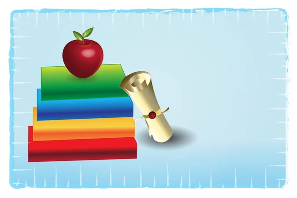 Book People Apple Fruit Copy Space Education Icon Vector Symbol — Διανυσματικό Αρχείο