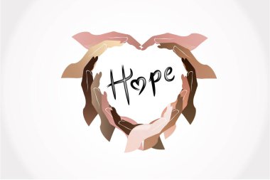 Eller umut sözcüğü logo vektörü web resim şablonu grafik tasarım illüstrasyonunu sever