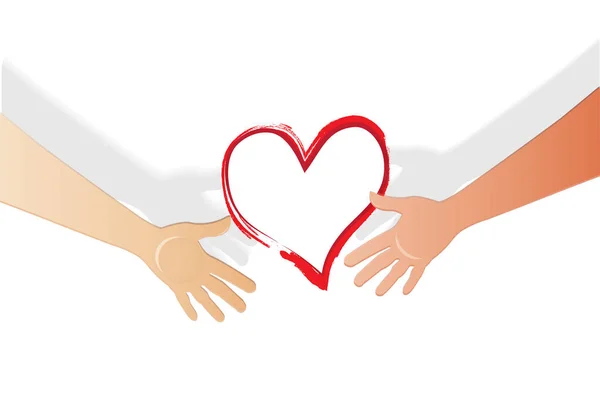 Sevgi Dolu Bir Kalp Suluboya Simge Logosu Renkli Bir Vektör — Stok Vektör