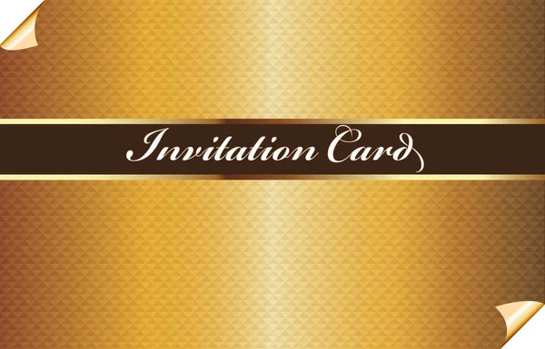 Elegant Golden Invitational Card Vector Web Image Illustration Graphic Design — Stock Vector