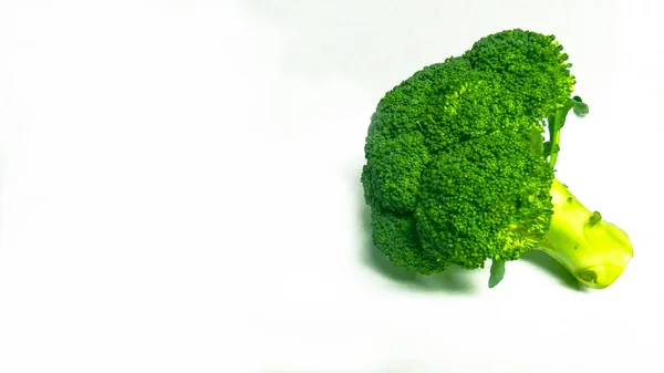 Broccoli Hälsosam Kost Ekologisk Kost Veggie Isolerad Vit Bakgrund — Stockfoto