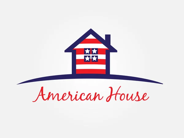Amerikanisches Haus Usa Flagge Visitenkarte Symbol Logo Vektor — Stockvektor