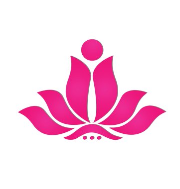 pembe stilize lotus çiçeği simgesi logo tasarım
