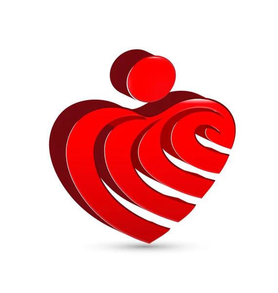 Abstract heart figure icon logo — Stock Vector