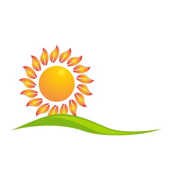 Solros ikon design logotyp — Stock vektor