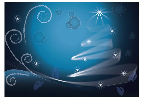 ブルー クリスマス ツリー画像のベクトルの背景 — ストックベクタ