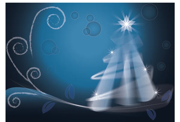 Árbol de Navidad azul imagen vector fondo — Vector de stock