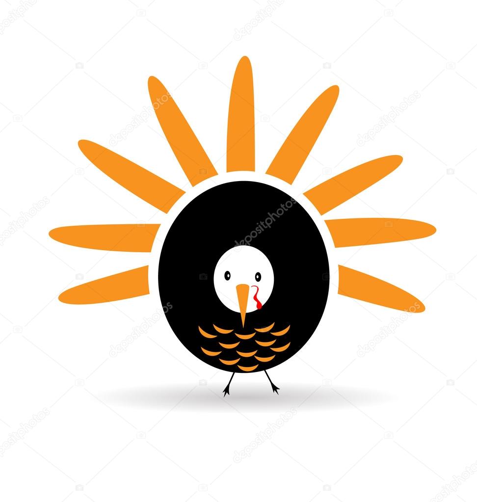 Turkey Thanksgiving concept logo vector icon