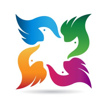 Birds team logo vector